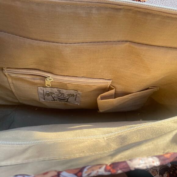 Straw and fabric bag 11x13 Beach Cruise Vacation Purse Shopping - Picture 6 of 10